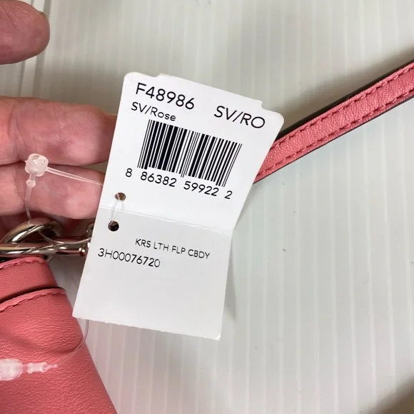 Coach Kristin Leather Flap Crossbody SV/Rose Pink F48986 Silver hardware - Picture 9 of 10